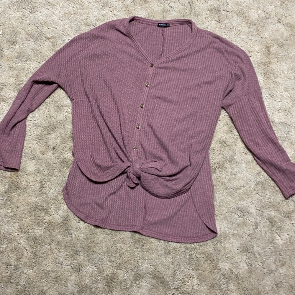 Women’s adorable waffle knot top size large